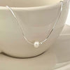 Wholesale Jewelry Simple Geometric 925 Sterling Silver Round Bead Necklace