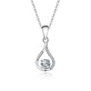 Wholesale Jewelry Simple Geometric 925 Sterling Silver Water Drop Pendant Necklace With Mosan Diamond