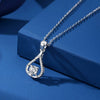 Wholesale Jewelry Simple Geometric 925 Sterling Silver Water Drop Pendant Necklace With Mosan Diamond
