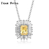Wholesale Jewelry Simple Geometric Style S925 Sterling Silver Yellow Diamond Twopiece Set For Women With Ochain