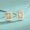 Wholesale Jewelry Simple Geometric Style S925 Sterling Silver Yellow Diamond Twopiece Set For Women With Ochain