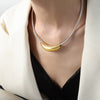 Wholesale Jewelry Simple Geometric 316L Stainless Steel Gold Plated Pendant Necklace Unisex