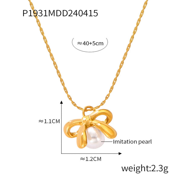 Wholesale Jewelry Simple Geometric 316L Stainless Steel Goldplated Pendant Necklace