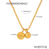 Wholesale Jewelry Simple Geometric 316L Stainless Steel Goldplated Pendant Necklace