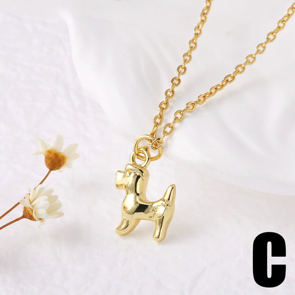 Wholesale Jewelry Simple Geometric Turtle Dolphin Pendant Copper Gold Plated Ochain Necklace For Women
