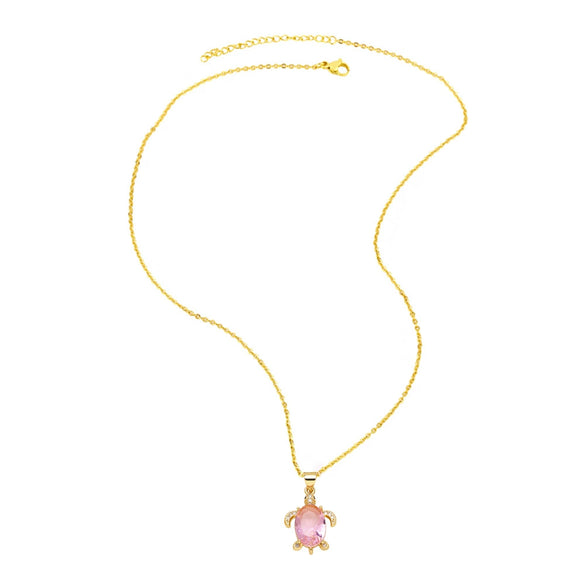 Wholesale Jewelry Simple Geometric Turtle Dolphin Pendant Copper Gold Plated Ochain Necklace For Women