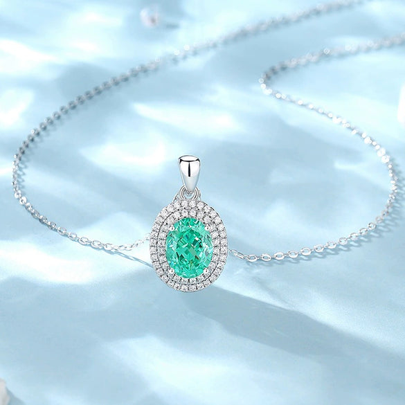 Wholesale Jewelry Simple Geometric Water Drop Pendant Necklace Set With Diamonds 925 Sterling Silver Cross Chain For Women