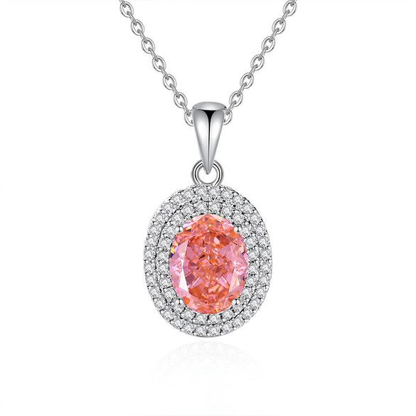 Wholesale Jewelry Simple Geometric Water Drop Pendant Necklace Set With Diamonds 925 Sterling Silver Cross Chain For Women