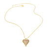 Wholesale Jewelry Simple Heart Pendant Necklace Women Copper Plated Real Gold Full Zircon Clavicle Chain