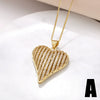 Wholesale Jewelry Simple Heart Pendant Necklace Women Copper Plated Real Gold Full Zircon Clavicle Chain