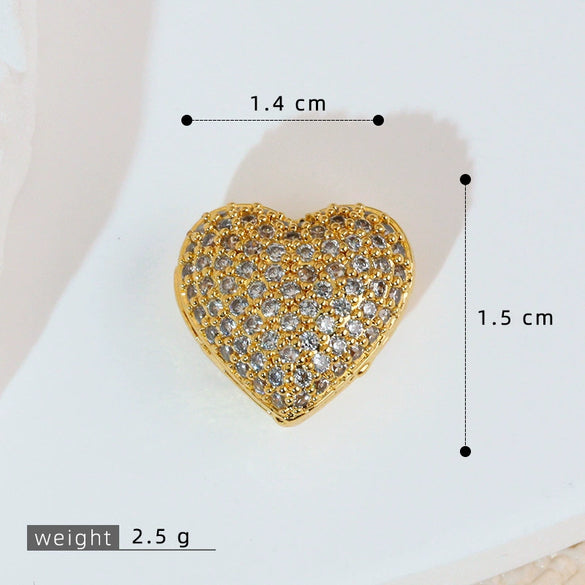 Wholesale Jewelry Simple Heart Shape Copper Electroplated Microinlaid Zircon Single Pendant Necklace For Women