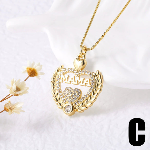 Wholesale Jewelry Simple Heart Shape Copper Necklace With Electroplating For Women