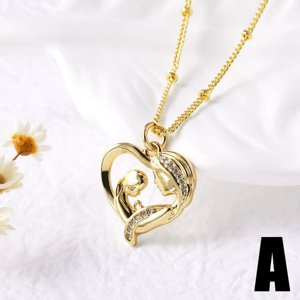 Wholesale Jewelry Simple Heart Shape Copper Pendant Necklace With Electroplating For Women