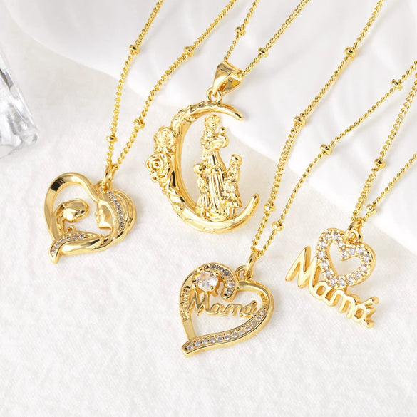 Wholesale Jewelry Simple Heart Shape Copper Pendant Necklace With Electroplating For Women