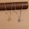 Wholesale Jewelry Simple Heart Shape Iron Plastic Pendant Electroplated Twist Chain Single Layer Women's Necklace