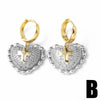 Wholesale Jewelry Simple Heart Shaped Copper Gold Plated Earrings