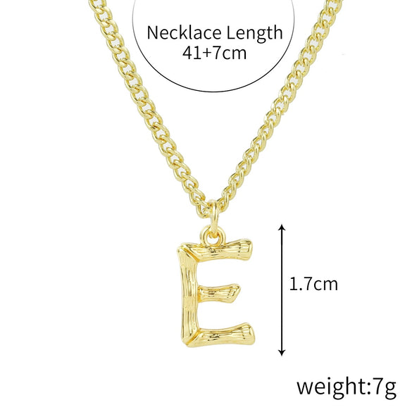 Wholesale Jewelry Simple Letter Pendant Necklace Copper Mixed Gem Inlay Zircon Ochain