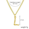 Wholesale Jewelry Simple Letter Pendant Necklace Copper Mixed Gem Inlay Zircon Ochain