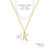 Wholesale Jewelry Simple Letter Pendant Necklace Copper Mixed Gem Inlay Zircon Ochain