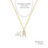 Wholesale Jewelry Simple Letter Pendant Necklace Copper Mixed Gem Inlay Zircon Ochain