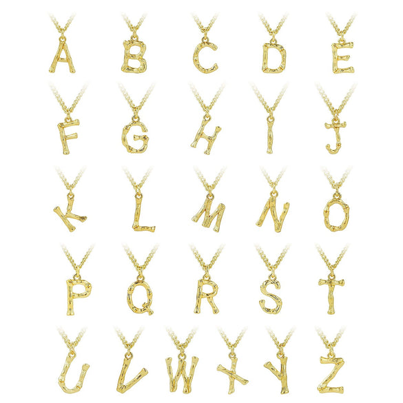 Wholesale Jewelry Simple Letter Pendant Necklace Copper Mixed Gem Inlay Zircon Ochain