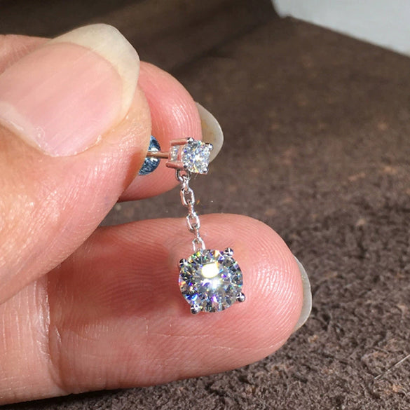 Wholesale Jewelry Simple Long Tassel Geometric Copper Zircon Earrings For Women