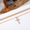 Wholesale Jewelry Simple Multilayer Cross Alloy Ochain Necklace For Women With Geometric Pattern And Diamond Design