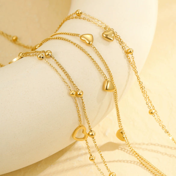 Wholesale Jewelry Simple Multilayer Love Stainless Steel Geometric Pendant