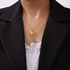 Wholesale Jewelry Simple Multilayer Threedimensional Square 316L Stainless Steel Pendant Necklace With Bead Inlay And Geometric Pattern Electroplated
