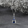 Wholesale Jewelry Simple Natural Geometric 925 Sterling Silver Necklace With Artificial Sapphire Pendant And Electroplating Design
