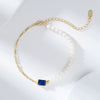 Wholesale Jewelry Simple Natural Style S925 Sterling Silver Bracelet Set With Baroque Pearl And Zircon Electroplated