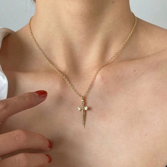 Wholesale Jewelry Simple Retro Cross Zinc Alloy Geometric Chain Necklace With Electroplating For Men And Women
