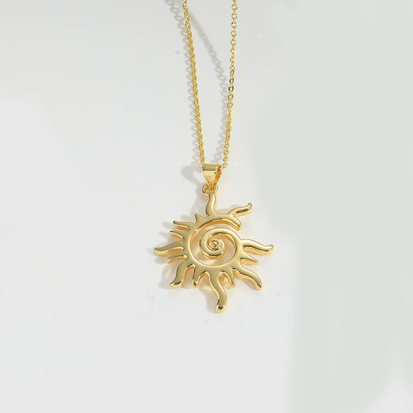 Wholesale Jewelry Simple Retro Love Design Copper Pendant Clavicle Chain With Mixed Gemstone Inlay Heart Shape Electroplating For Women