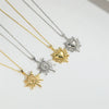 Wholesale Jewelry Simple Retro Love Design Copper Pendant Clavicle Chain With Mixed Gemstone Inlay Heart Shape Electroplating For Women