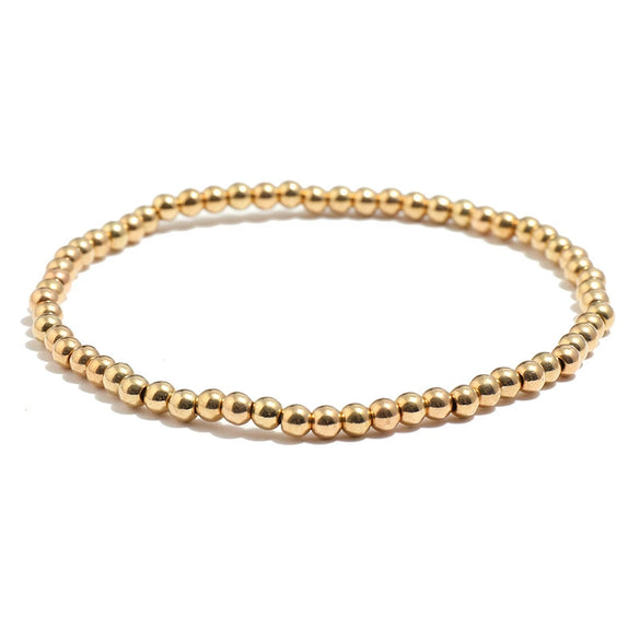 Wholesale Jewelry Simple Round Bead Electroplated Ccb Elastic Bracelet For Women