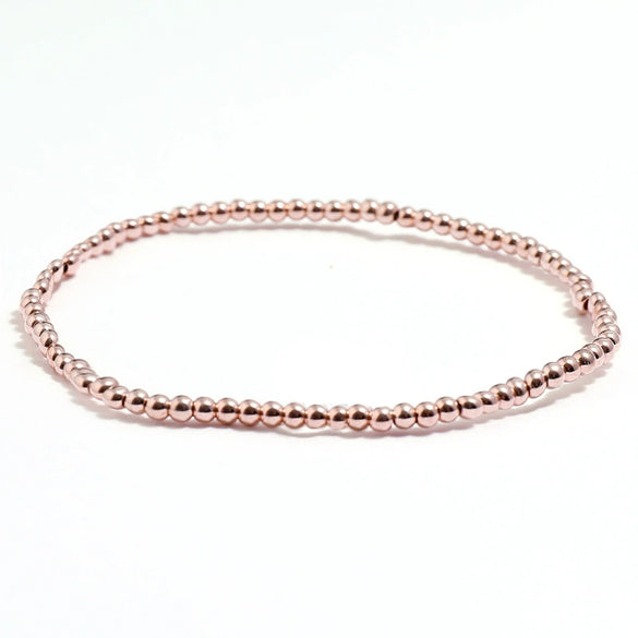 Wholesale Jewelry Simple Round Bead Electroplated Ccb Elastic Bracelet For Women