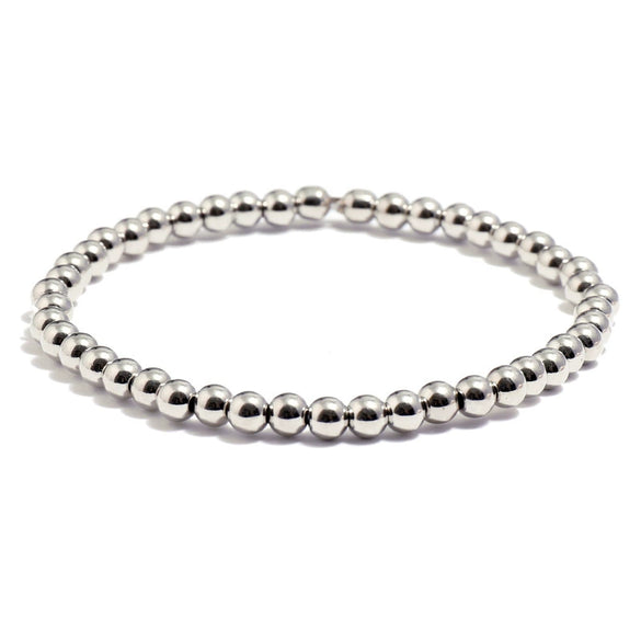 Wholesale Jewelry Simple Round Bead Electroplated Ccb Elastic Bracelet For Women