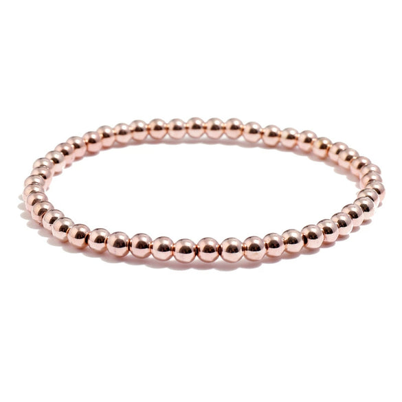 Wholesale Jewelry Simple Round Bead Electroplated Ccb Elastic Bracelet For Women