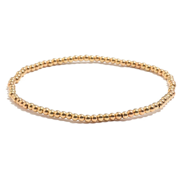 Wholesale Jewelry Simple Round Bead Electroplated Ccb Elastic Bracelet For Women