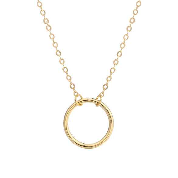 Wholesale Jewelry Simple Round Silver 925 Sterling Silver Pendant Necklace With Geometric Style And Electroplating For Women