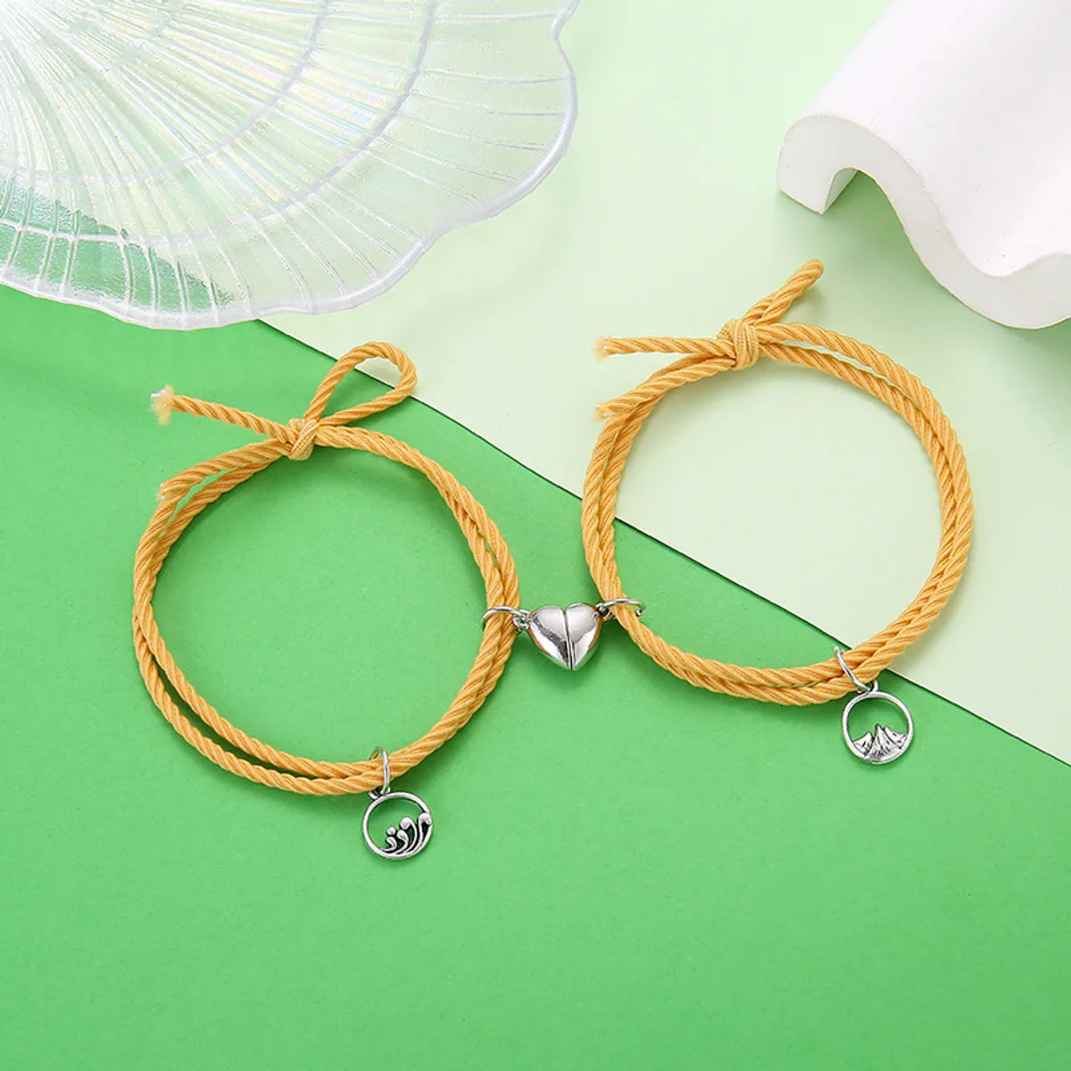 Wholesale Jewelry Simple Rubber Band Rope Heart Key Lock Couple Bracelet Set Nihaojewelry