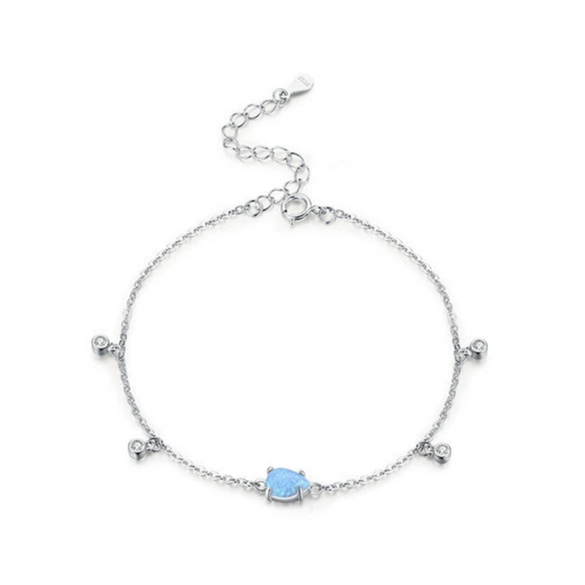 Wholesale Jewelry Simple S925 Sterling Silver Inlaid Drop Shape Aobao Bracelet Original Design Fashion Women's
