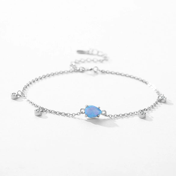 Wholesale Jewelry Simple S925 Sterling Silver Inlaid Drop Shape Aobao Bracelet Original Design Fashion Women's