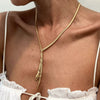 Wholesale Jewelry Simple Snake Bone Chain Alloy Pendant Necklace With Animal Zodiac Design And Electroplating