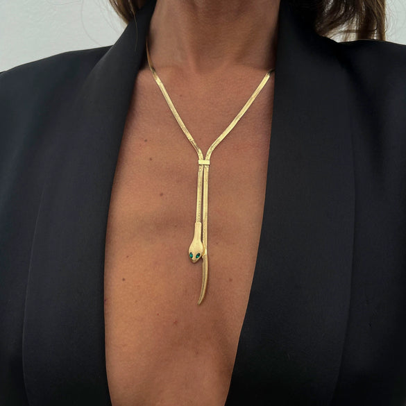 Wholesale Jewelry Simple Snake Bone Chain Alloy Pendant Necklace With Animal Zodiac Design And Electroplating