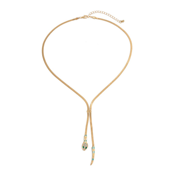 Wholesale Jewelry Simple Snake Bone Chain Alloy Pendant Necklace With Animal Zodiac Design And Electroplating