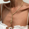 Wholesale Jewelry Simple Snake Bone Chain Alloy Pendant Necklace With Animal Zodiac Design And Electroplating