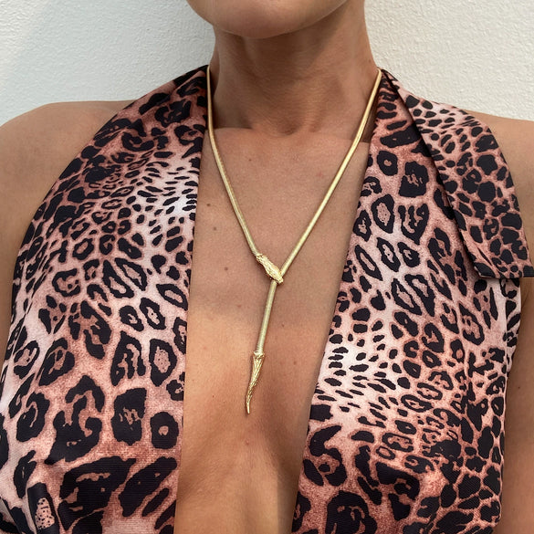 Wholesale Jewelry Simple Snake Bone Chain Alloy Pendant Necklace With Animal Zodiac Design And Electroplating
