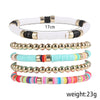 Wholesale Jewelry Simple Soft Ceramic Round Bead Bohemian Style Geometric Bracelet For Men And Women
