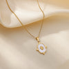 Wholesale Jewelry Simple Square Stainless Steel And Copper Heart Shaped Pendant Necklace For Women With Electroplating